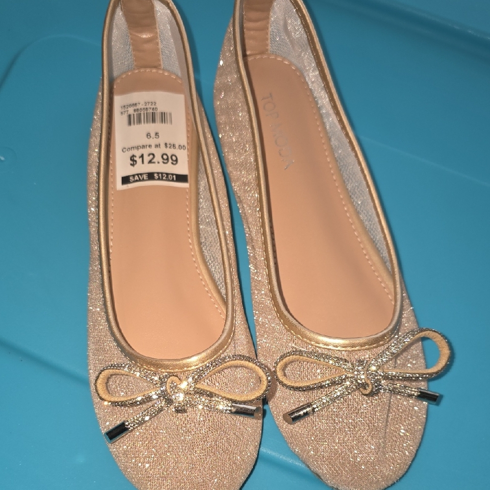 TOP Moda Women's Sparkling Flats - Gold